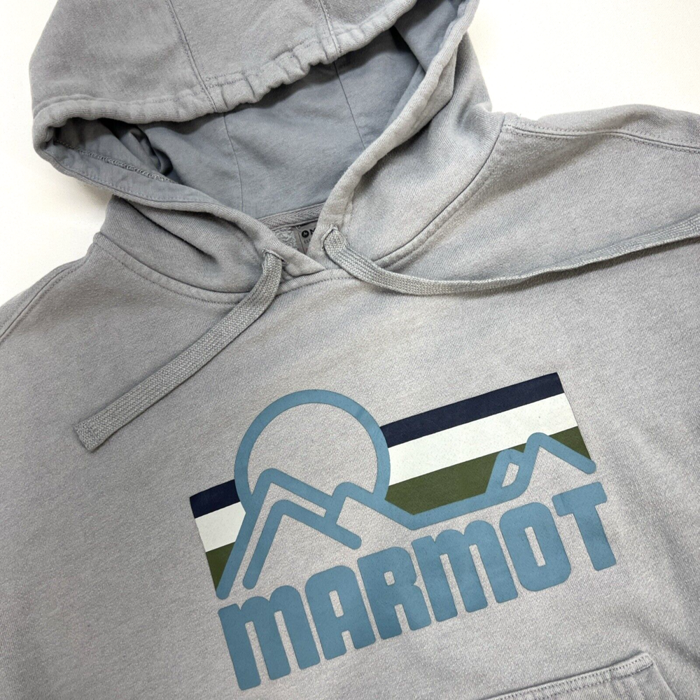 Marmot Hoody Sweatshirt Cotton Polyester Blend Woman M Gray Logo